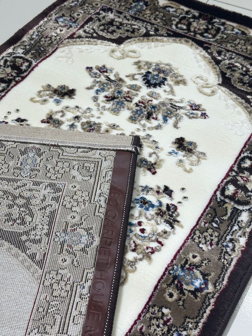 Espresso Rosette Premium Turkish Traditional Medallion Runner Rug – Brown & Ivory, 60 × 150 cm (2 × 4.9 ft) - Image 4