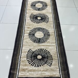 Mocha Orbit Premium Turkish Geometric Runner Rug – Brown, Beige & Ivory, 60 × 180 cm (2 × 5.9 ft)