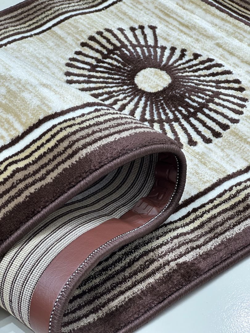 Mocha Orbit Premium Turkish Geometric Runner Rug – Brown, Beige & Ivory, 60 × 180 cm (2 × 5.9 ft) - Image 5