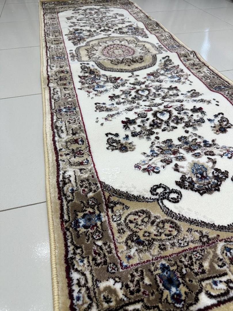 Golden Kashan Premium Turkish Traditional Medallion Runner Rug – Beige & Ivory, 60 × 180 cm (2 × 5.9 ft) - Image 3