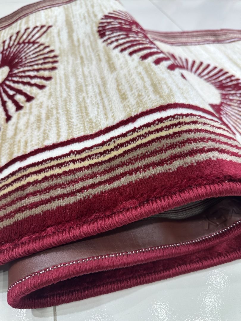 Ruby Orbit Premium Turkish Geometric Runner Rug – Maroon, Beige & Ivory, 60 × 150 cm (2 × 4.9 ft) - Image 4