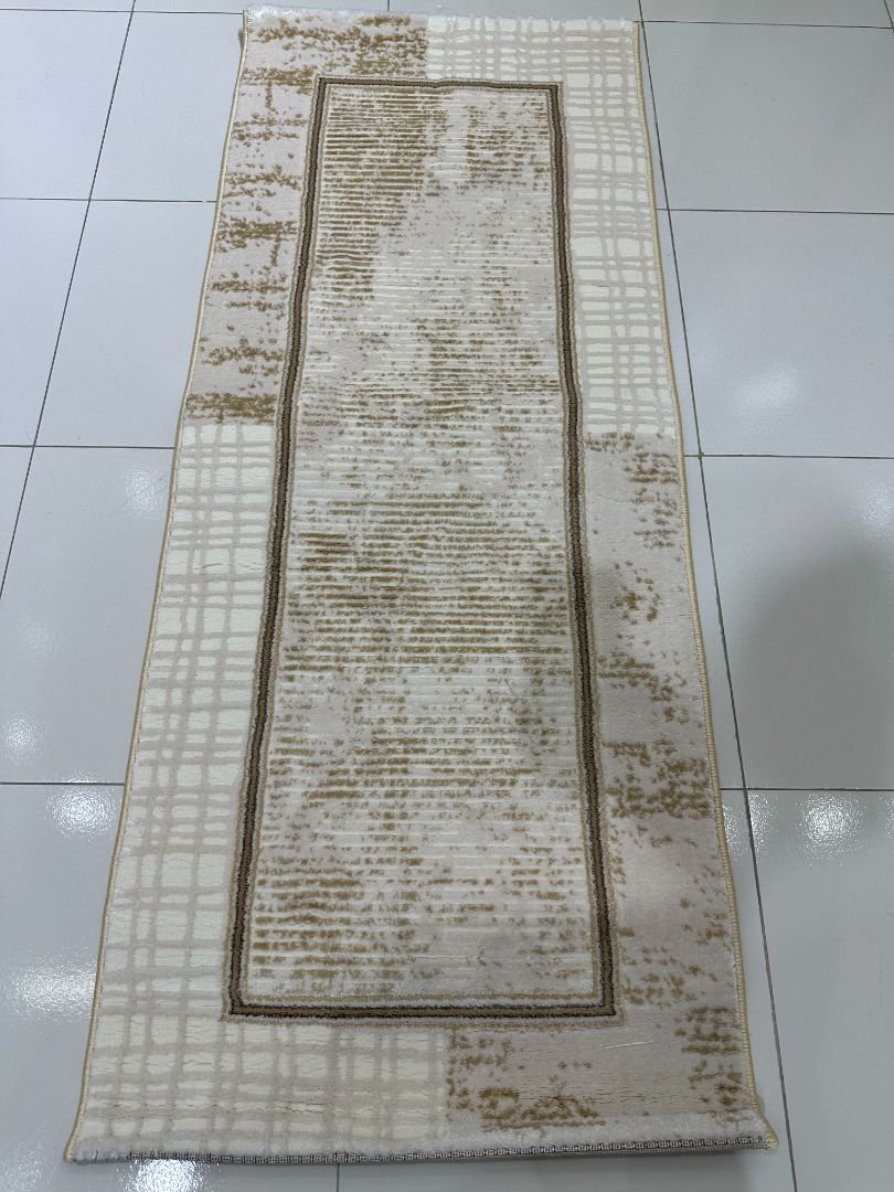 Ivory Canvas Premium Turkish Modern Abstract Runner Rug – Beige & Ivory, 60 × 150 cm (2 × 4.9 ft) - Image 3