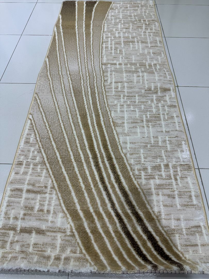 Sandstone Flow Premium Turkish Abstract Runner Rug – Beige & Ivory, 60 × 150 cm (2 × 4.9 ft)