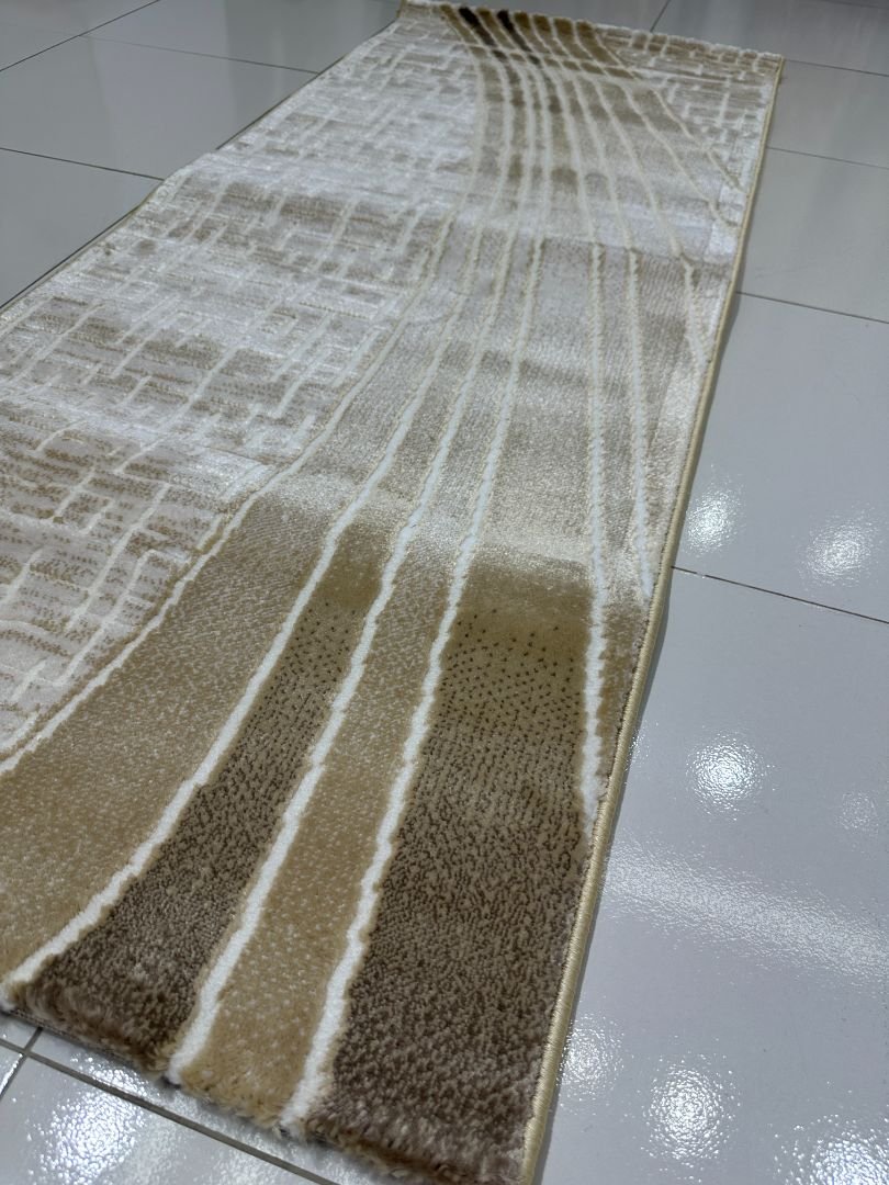 Sandstone Flow Premium Turkish Abstract Runner Rug – Beige & Ivory, 60 × 150 cm (2 × 4.9 ft) - Image 2