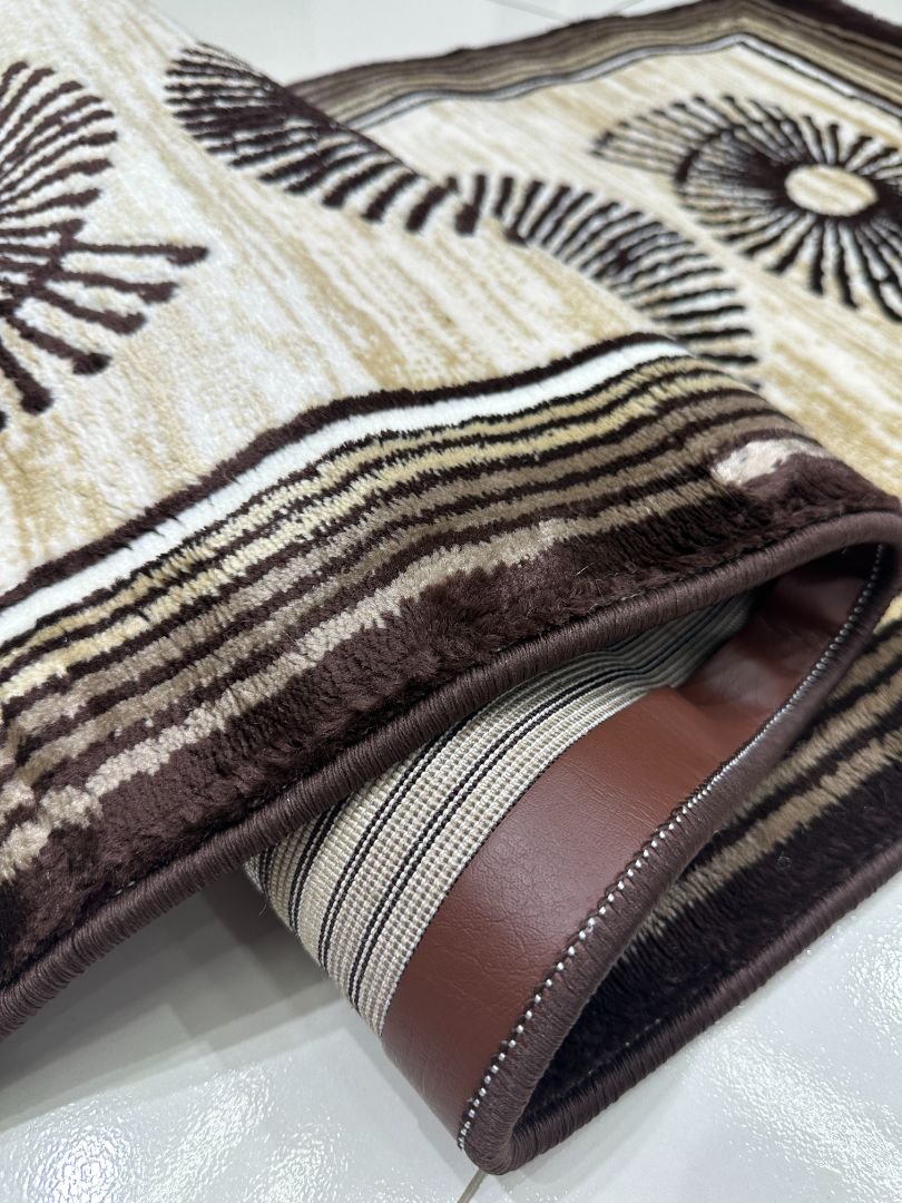 Mocha Orbit Premium Turkish Geometric Runner Rug – Brown, Beige & Ivory, 60 × 150 cm (2 × 4.9 ft) - Image 4