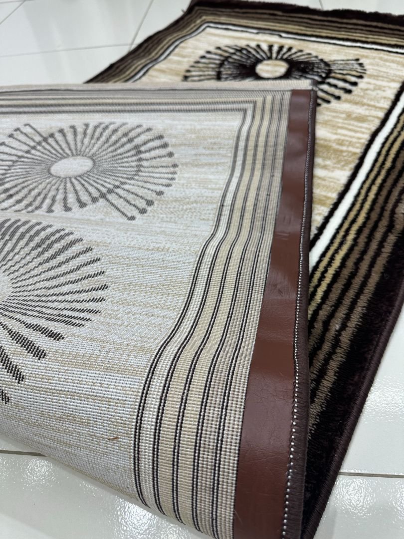 Mocha Orbit Premium Turkish Geometric Runner Rug – Brown, Beige & Ivory, 60 × 150 cm (2 × 4.9 ft) - Image 5
