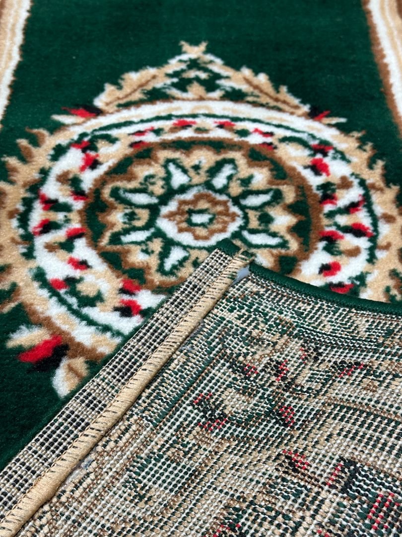 Emerald Darbar Bangladeshi Entryway Rug – Traditional Green Door Mat Carpet, 2 × 4 ft, 10mm - Image 2