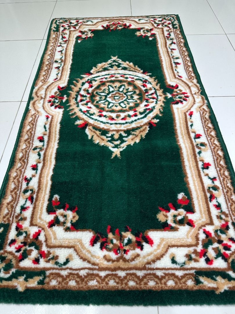 Emerald Darbar Bangladeshi Entryway Rug – Traditional Green Door Mat Carpet, 2 × 4 ft, 10mm - Image 4