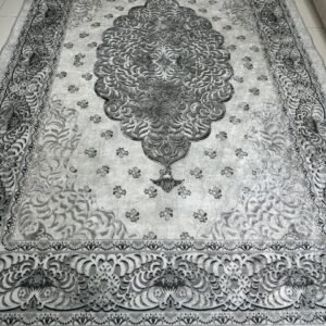 Silver Medallion Turkish Rug – 6.2×9.6 ft