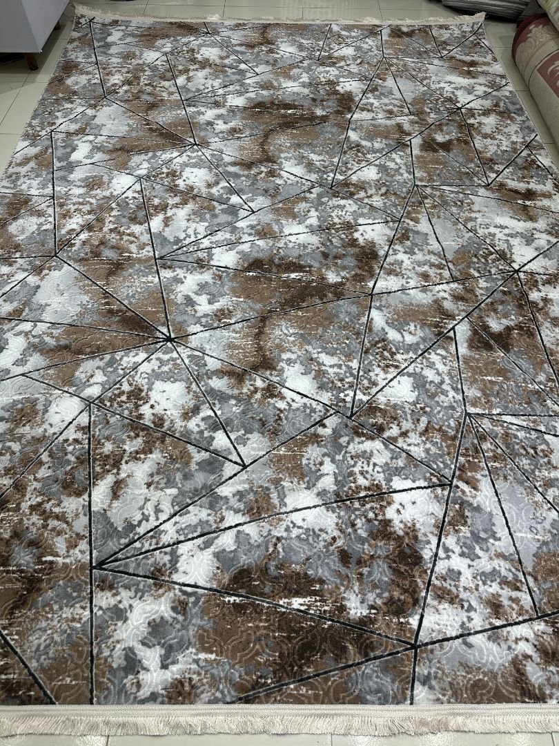 Bronze Geo Abstract Turkish Rug – 6.5×9.5 ft - Image 3