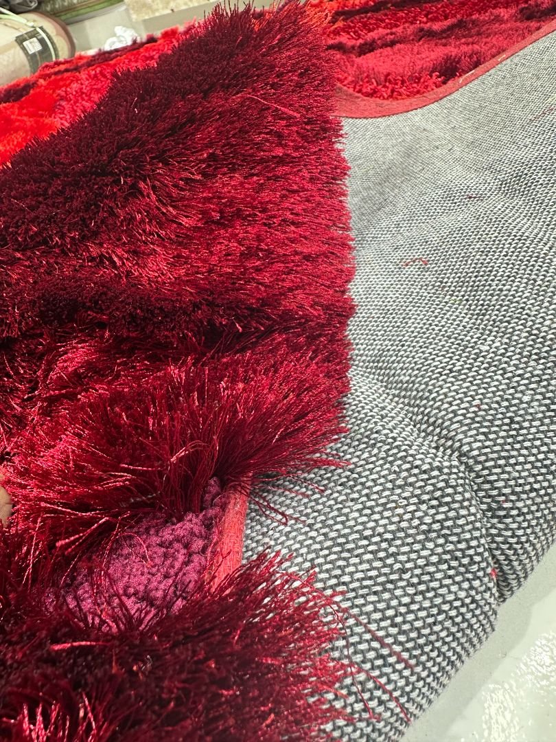 Crimson Cascade Plush Shaggy Rug – Red & Burgundy, 6 × 9 ft | Super-Soft 20mm+ Carpet - Image 6