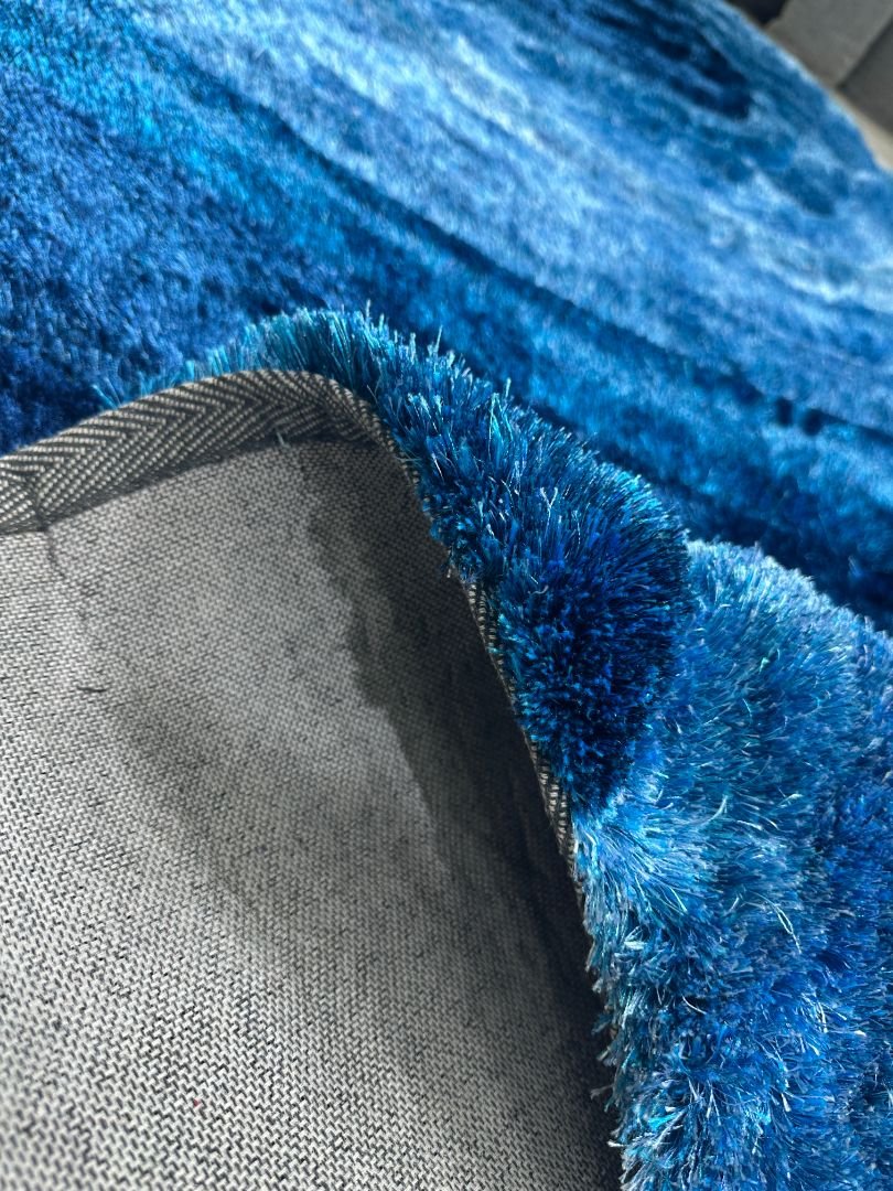 Sapphire Eclipse Plush Shaggy Rug – Blue & Navy, 6 × 9 ft | Super-Soft 20mm+ Carpet - Image 7