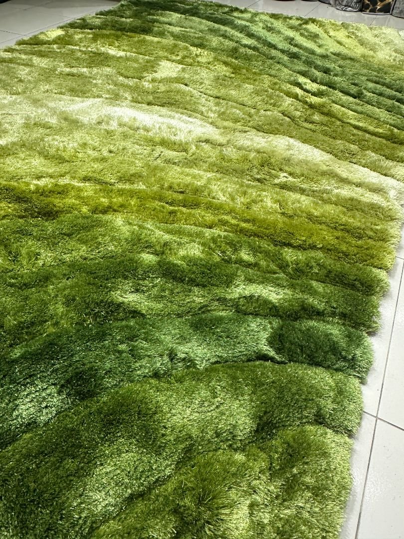 Emerald Meadow Plush Shaggy Rug – Shades of Green, 6 × 9 ft | Super-Soft 20mm+ Carpet - Image 2