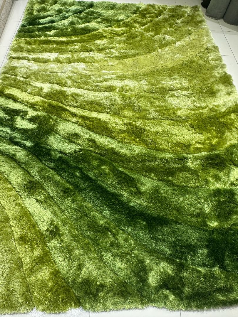 Emerald Meadow Plush Shaggy Rug – Shades of Green, 6 × 9 ft | Super-Soft 20mm+ Carpet - Image 3
