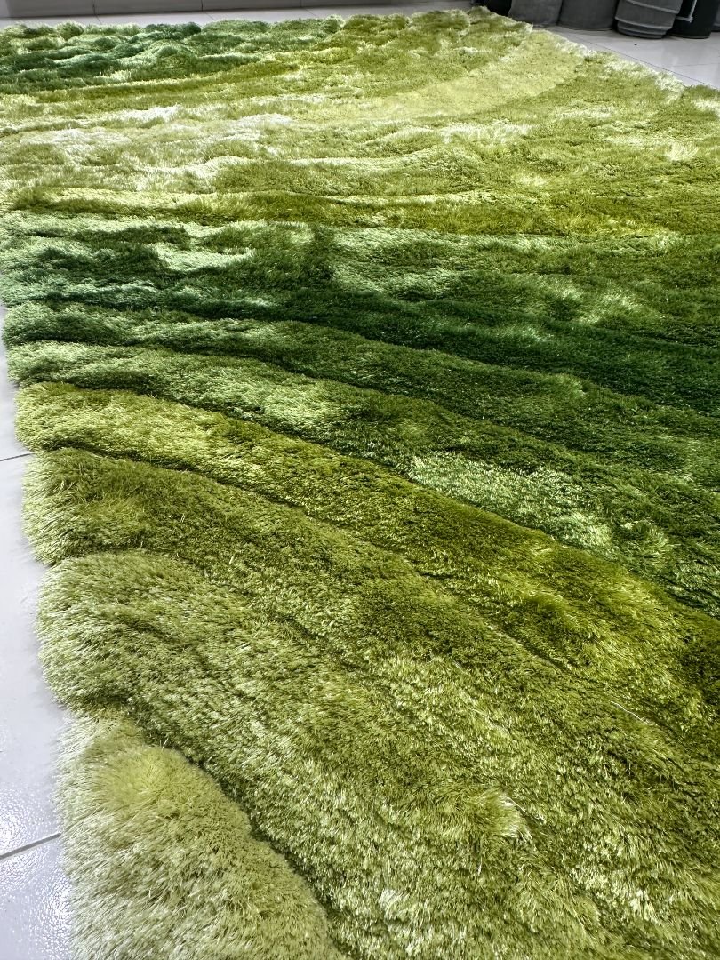 Emerald Meadow Plush Shaggy Rug – Shades of Green, 6 × 9 ft | Super-Soft 20mm+ Carpet - Image 4