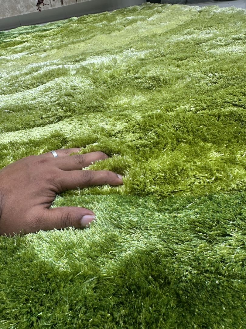 Emerald Meadow Plush Shaggy Rug – Shades of Green, 6 × 9 ft | Super-Soft 20mm+ Carpet - Image 5